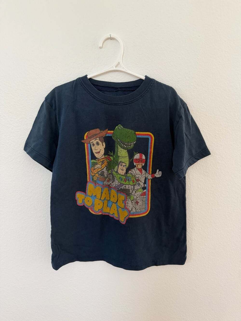 Disney Pixar Toy Story Made To Play Woody and Buzz Kids T-Shirt Size 4